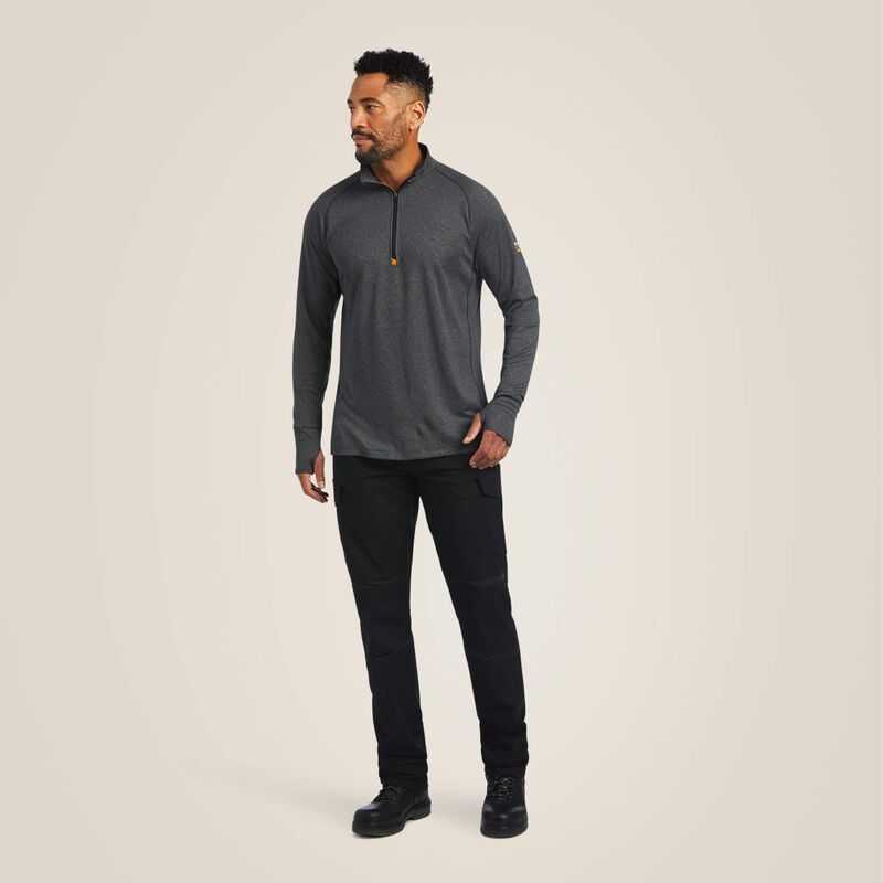 Ariat Rebar Polartec Elite Zip Baselayer Black | 310FOXKDB