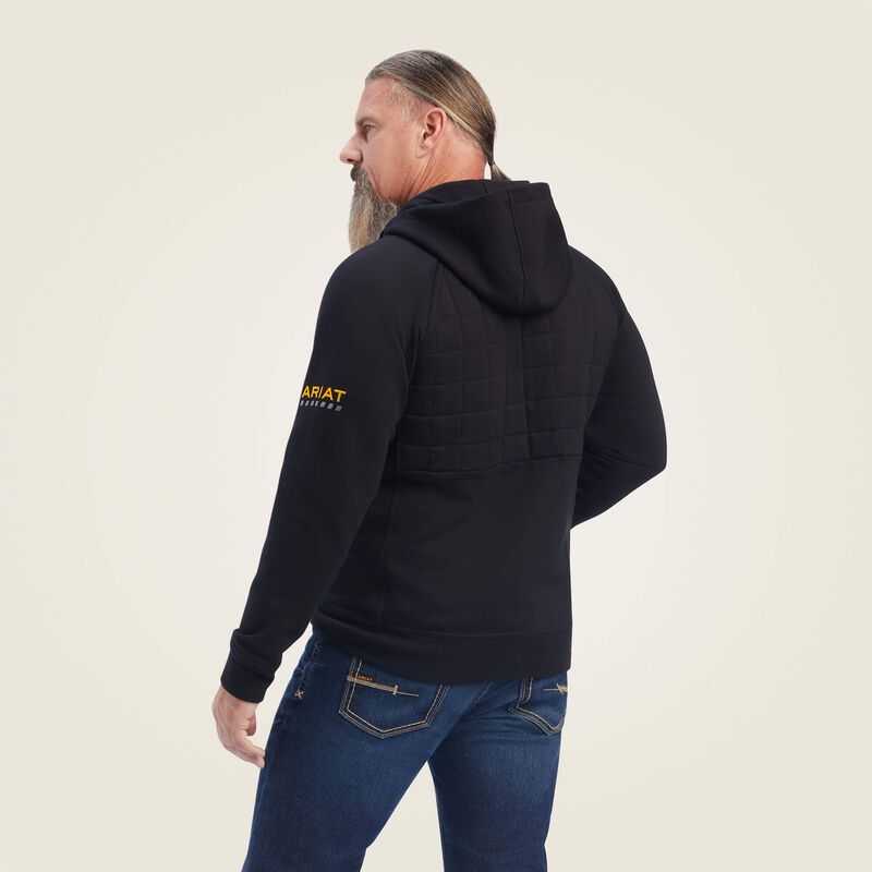 Ariat Rebar Regulator Full Zip Hoodie Black | 052YHEWFT