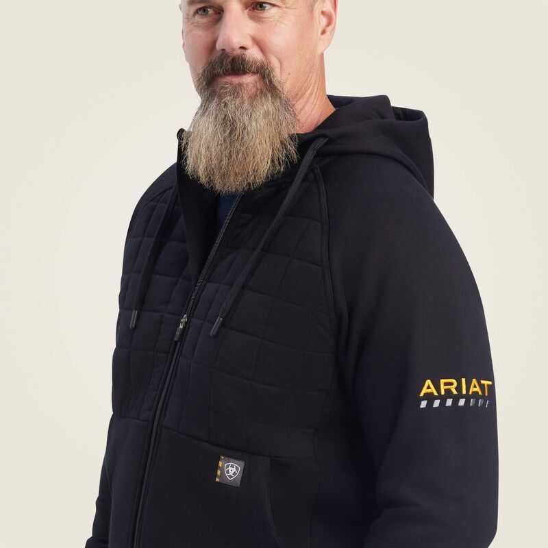 Ariat Rebar Regulator Full Zip Hoodie Black | 052YHEWFT