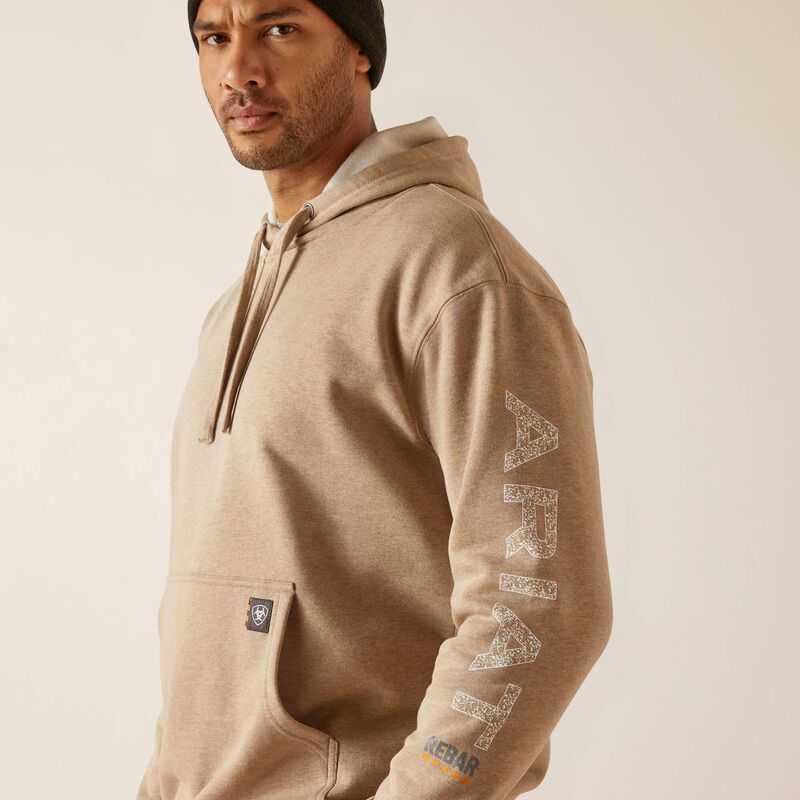 Ariat Rebar Roughneck Pullover Hoodie Beige | 059LJGSKN