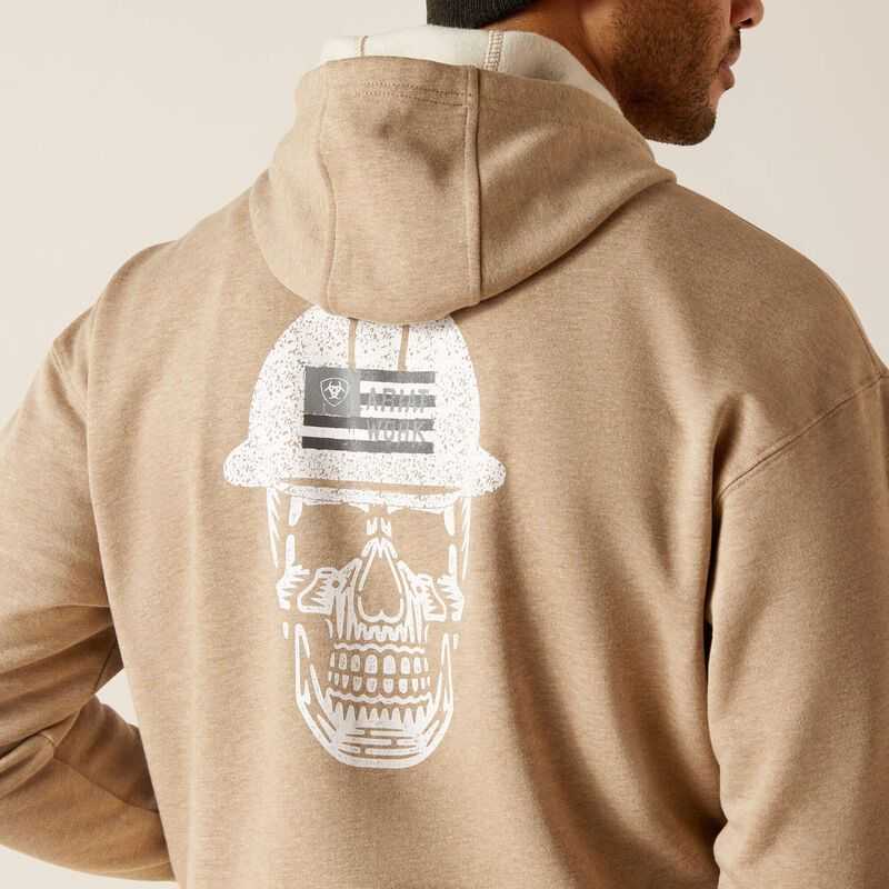 Ariat Rebar Roughneck Pullover Hoodie Beige | 059LJGSKN