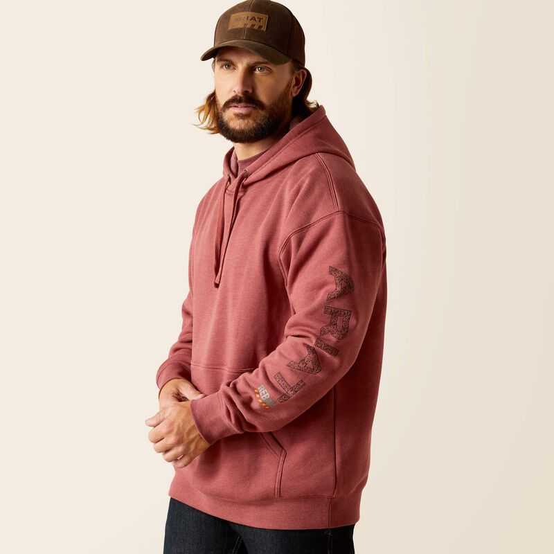 Ariat Rebar Roughneck Pullover Hoodie Dark Red | 645MYWIOH