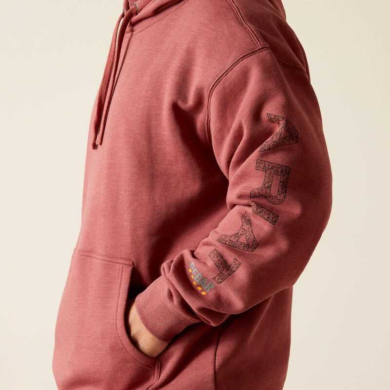 Ariat Rebar Roughneck Pullover Hoodie Dark Red | 645MYWIOH