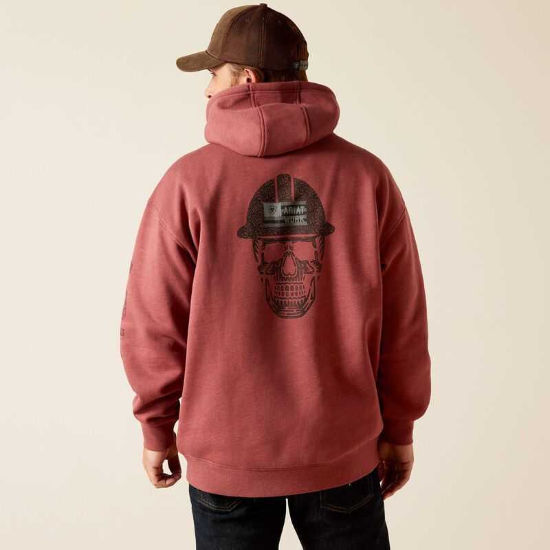 Ariat Rebar Roughneck Pullover Hoodie Dark Red | 645MYWIOH