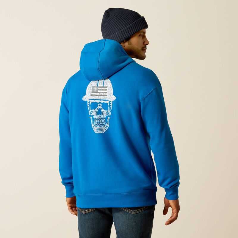 Ariat Rebar Roughneck Pullover Hoodie Royal Blue | 037OVQZIG