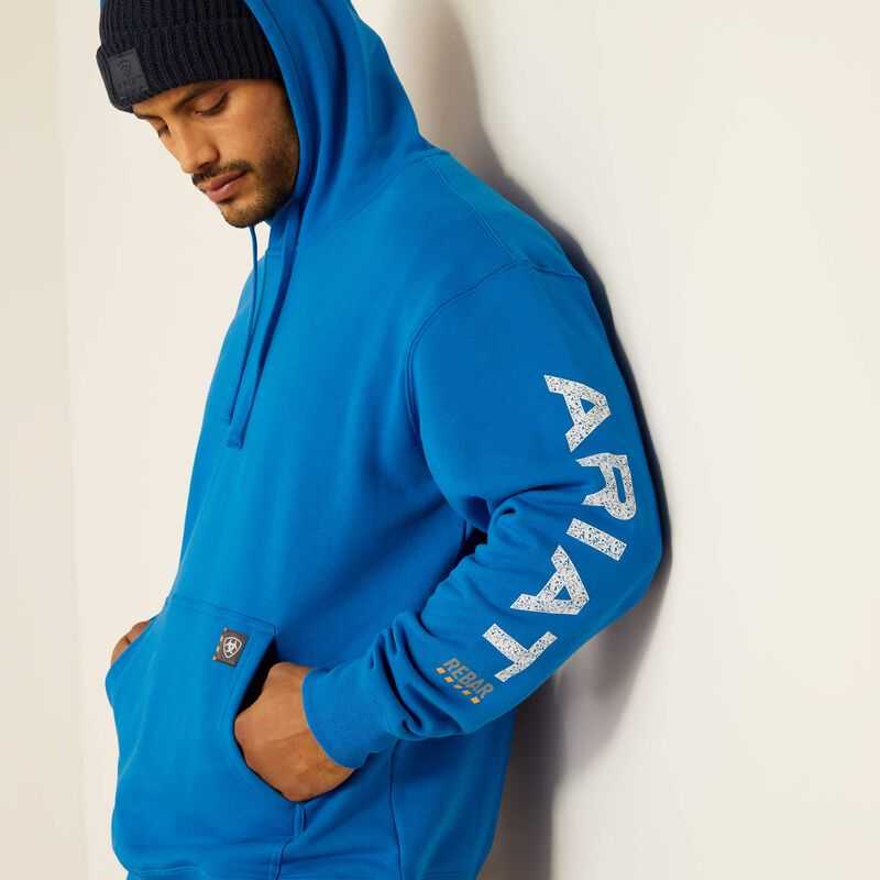 Ariat Rebar Roughneck Pullover Hoodie Royal Blue | 037OVQZIG