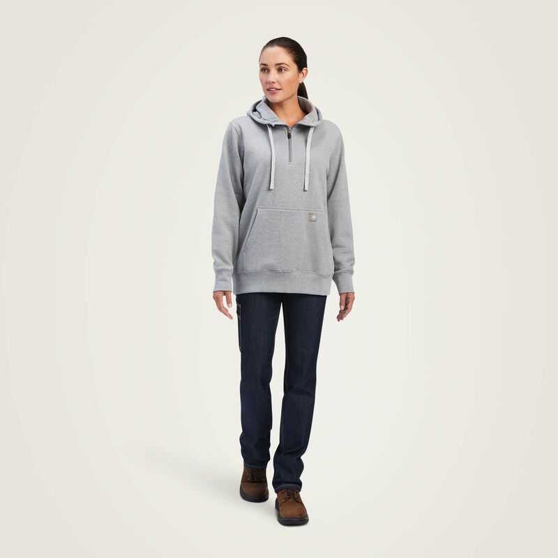 Ariat Rebar Skill Set 1/2 Zip Hoodie Grey | 639DRCZAQ