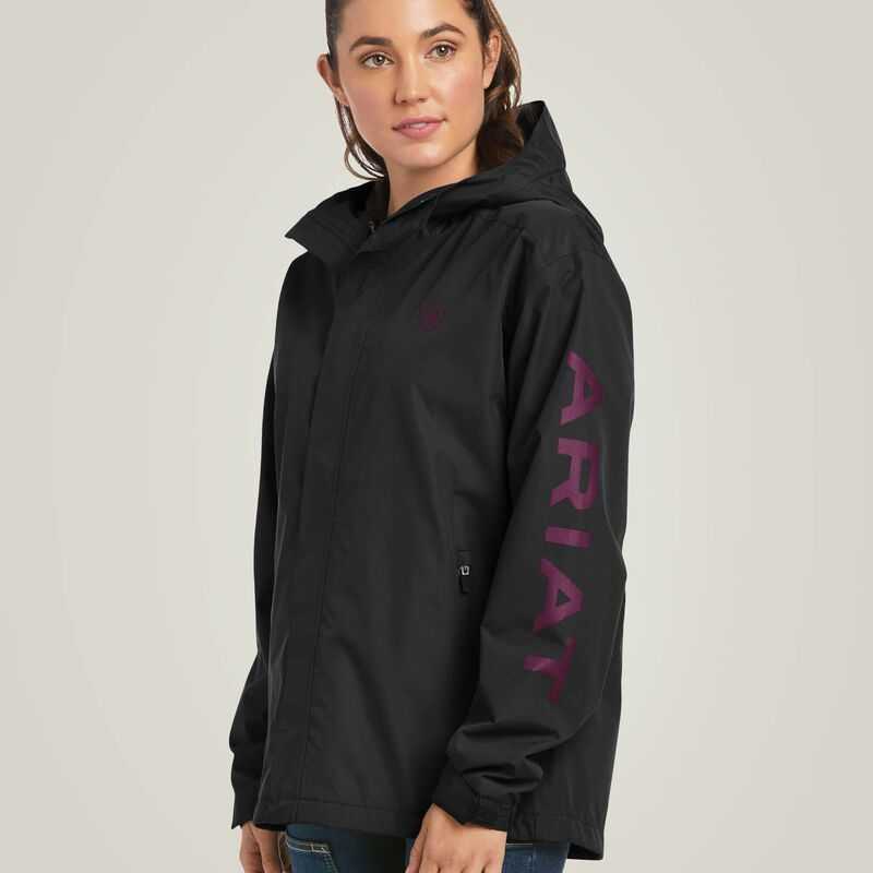 Ariat Rebar Stormshell Logo Waterproof Jacket Black / Purple | 687CNLPYJ