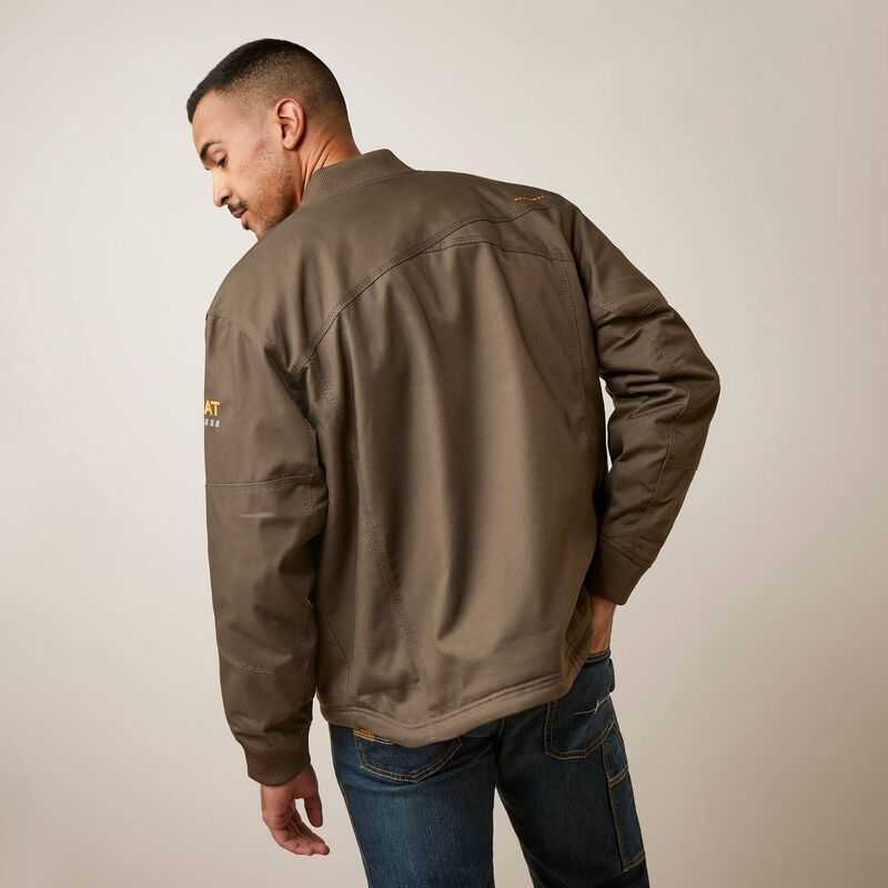 Ariat Rebar Stretch Canvas Bomber Jacket Wren | 305BYHLZX