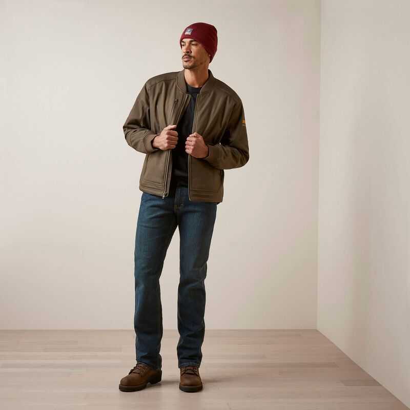 Ariat Rebar Stretch Canvas Bomber Jacket Wren | 305BYHLZX