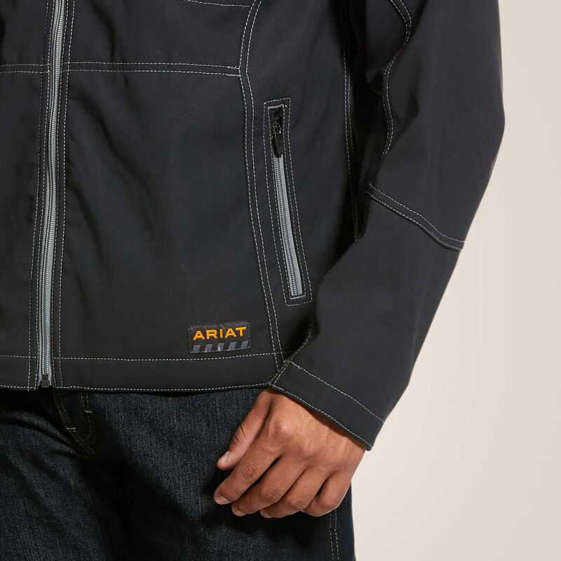 Ariat Rebar Stretch Canvas Softshell Jacket Black | 204KZTUPM