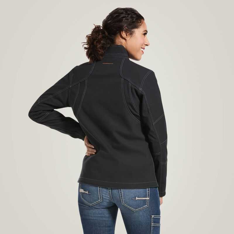 Ariat Rebar Stretch Canvas Softshell Jacket Black | 485CFJZWO