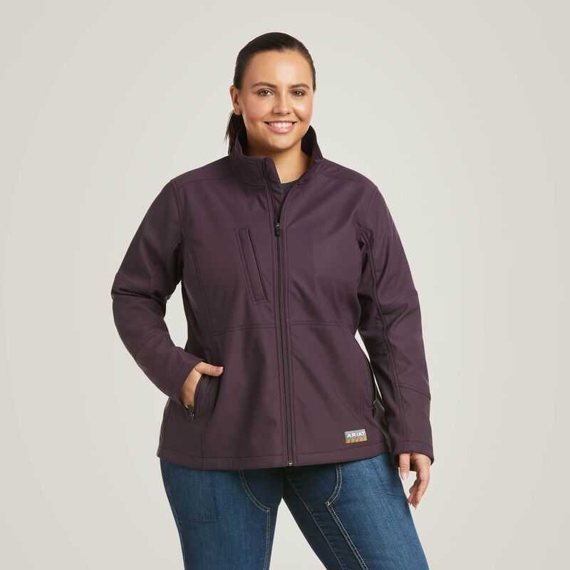 Ariat Rebar Stretch Canvas Softshell Jacket Purple | 074SOXZTI