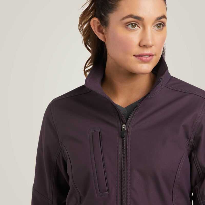 Ariat Rebar Stretch Canvas Softshell Jacket Purple | 074SOXZTI