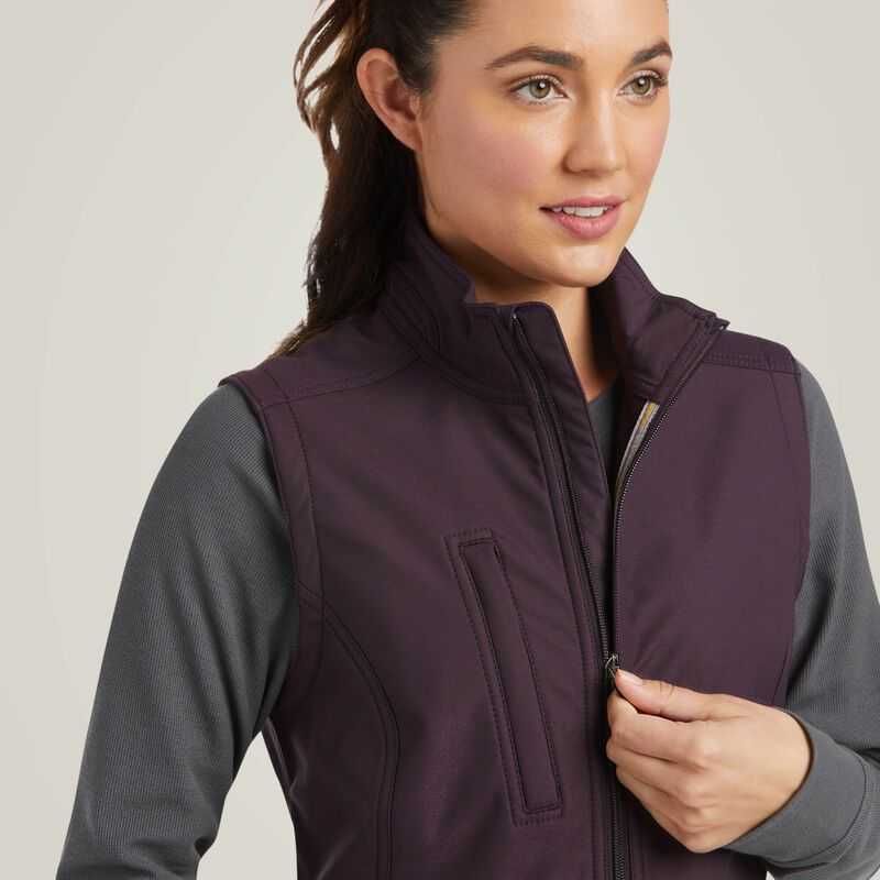 Ariat Rebar Stretch Canvas Softshell Vest Purple | 164OIHEZT