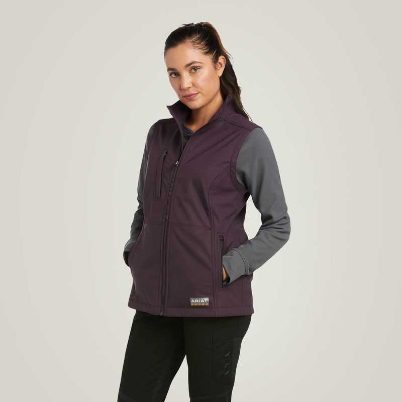 Ariat Rebar Stretch Canvas Softshell Vest Purple | 164OIHEZT