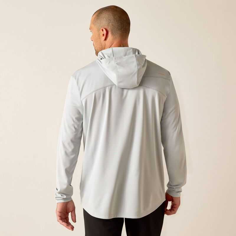 Ariat Rebar Sunblocker Hooded T-Shirt Grey | 975HWEDOR