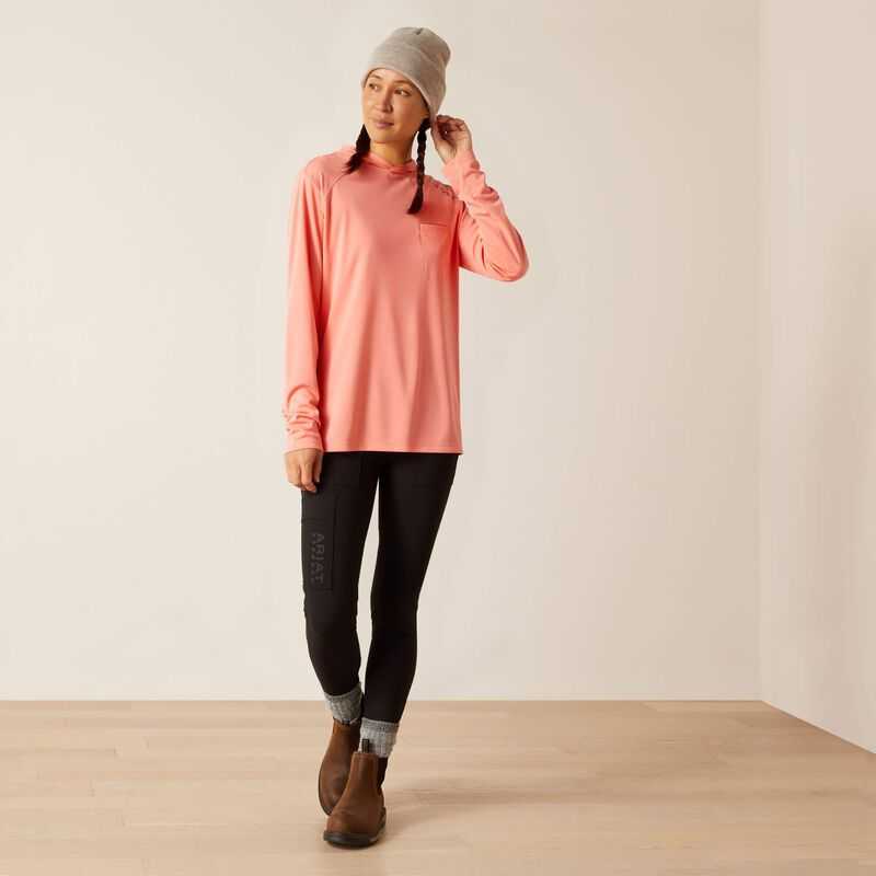 Ariat Rebar Sunblocker Hooded T-Shirt Pink | 346JWKZUL