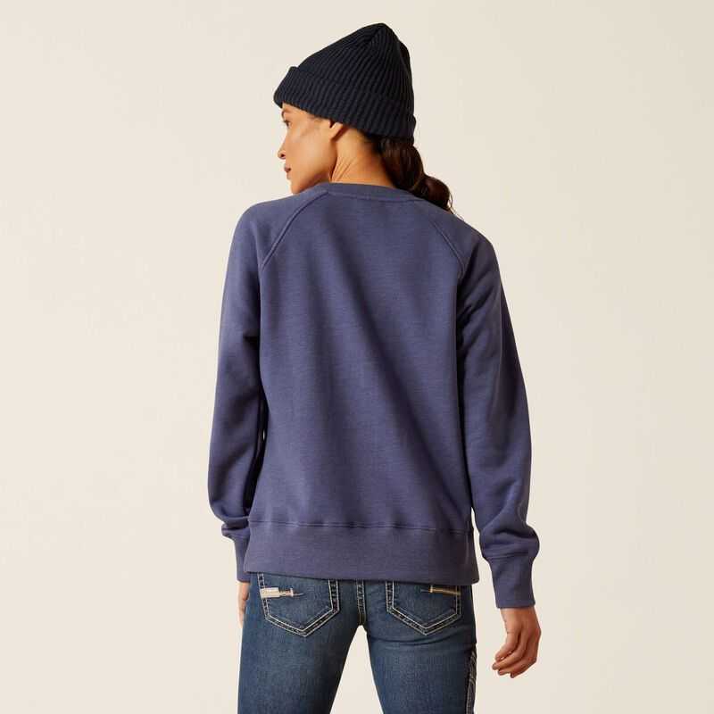 Ariat Rebar Traverse Sweatshirt Blue Indigo | 724TSYGVL