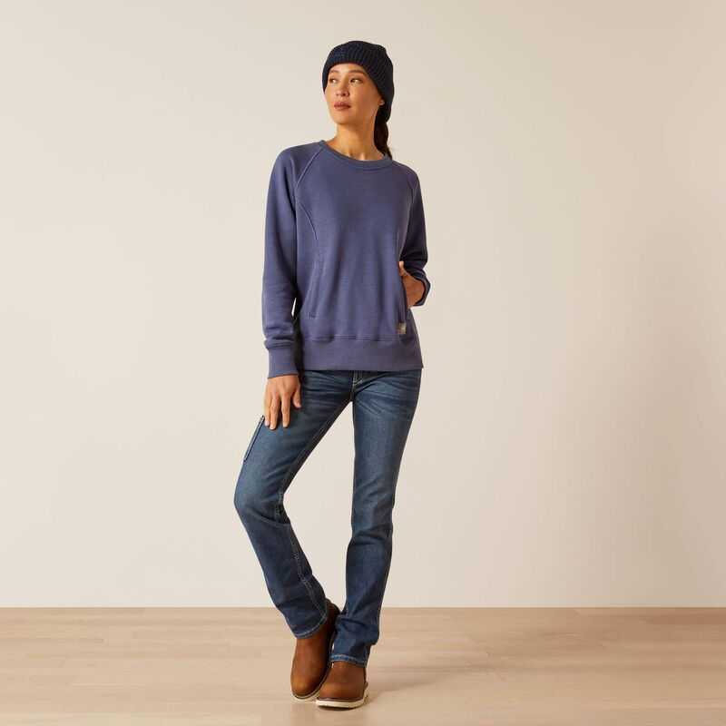 Ariat Rebar Traverse Sweatshirt Blue Indigo | 724TSYGVL