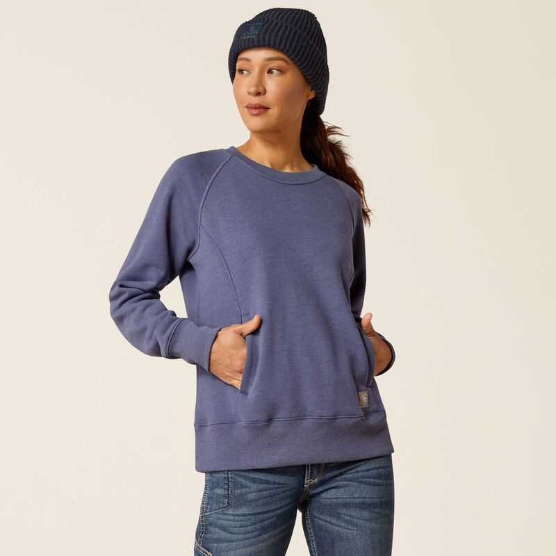 Ariat Rebar Traverse Sweatshirt Blue Indigo | 724TSYGVL