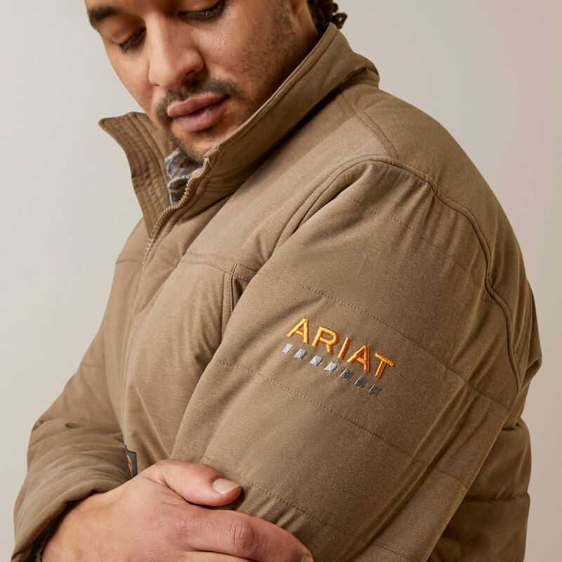 Ariat Rebar Valiant Stretch Canvas Water Resistant Insulated Jacket Khaki | 693OCVSQF