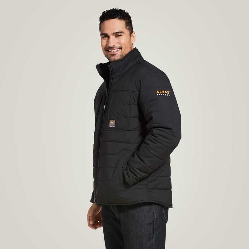 Ariat Rebar Valiant Stretch Canvas Water Resistant Insulated Jacket Black | 984OPNJWF