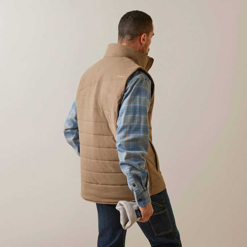 Ariat Rebar Valiant Stretch Canvas Water Resistant Insulated Vest Khaki | 267STMZOI