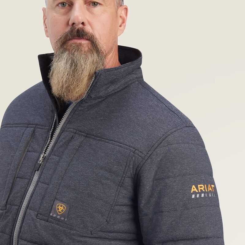 Ariat Rebar Valiant Stretch Canvas Water Resistant Insulated Jacket Grey | 754QOZIVE