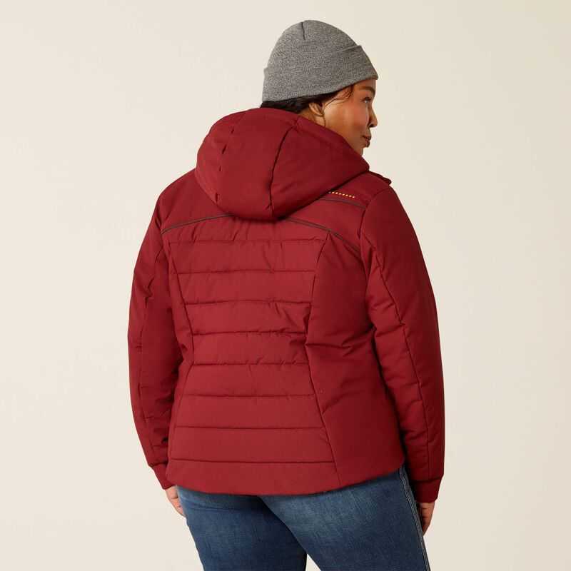 Ariat Rebar Valkyrie Stretch Canvas Insulated Jacket Dark Red | 815BCVLNP