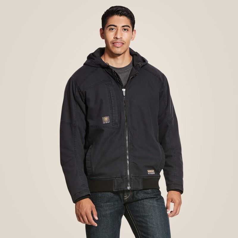 Ariat Rebar Washed DuraCanvas Insulated Jacket Black | 137LKQCVH