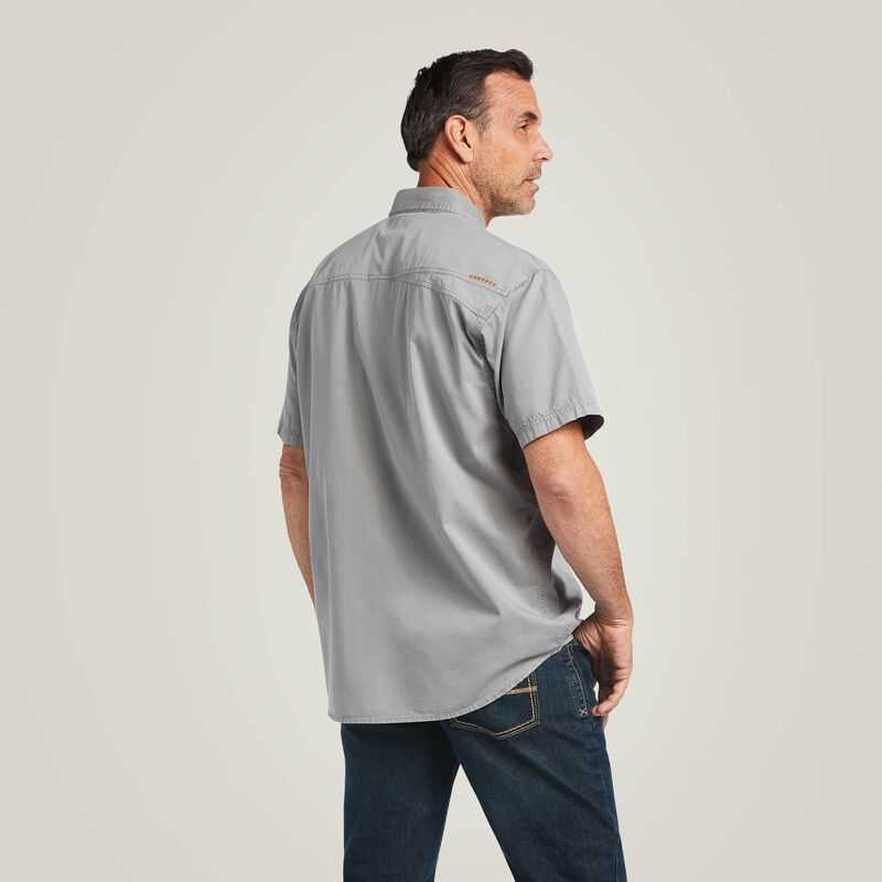 Ariat Rebar Washed Twill Work Shirt Silver | 905GEJIDF