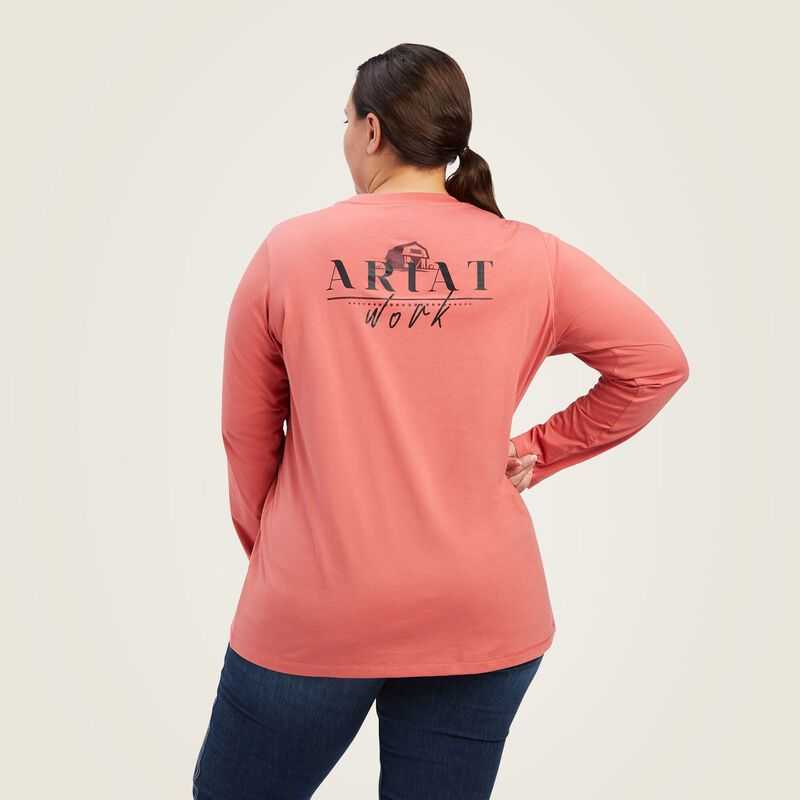 Ariat Rebar Workman Barn Graphic T-Shirt Rose | 940NUJLXI