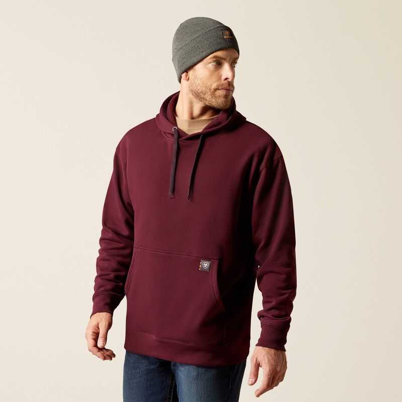 Ariat Rebar Workman Chainsaw Hoodie Malbec | 624YUPJOX