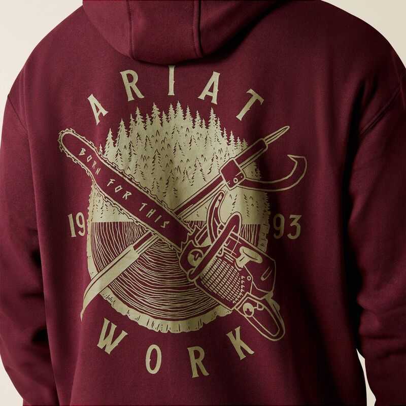 Ariat Rebar Workman Chainsaw Hoodie Malbec | 624YUPJOX