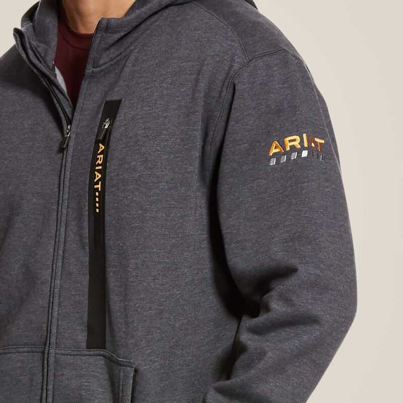 Ariat Rebar Workman Full Zip Hoodie Grey | 502TYCVSB