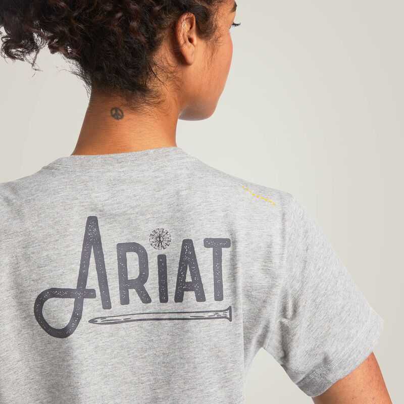 Ariat Rebar Workman Graphic Logo T-Shirt Grey | 892WMJURG