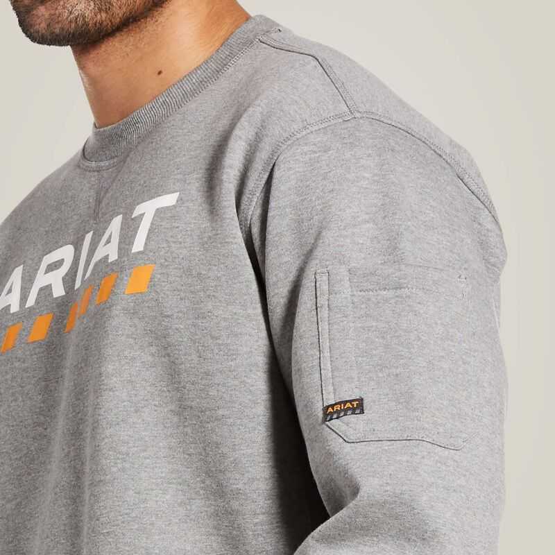 Ariat Rebar Workman Logo Sweatshirt Grey | 945IBEAMZ