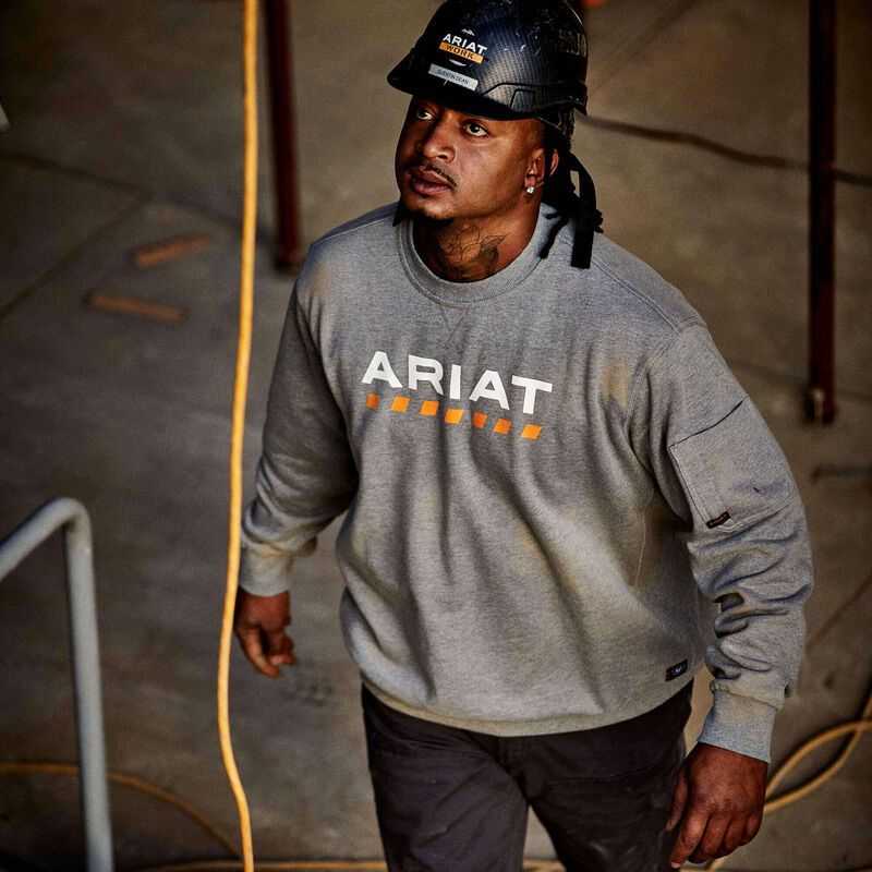 Ariat Rebar Workman Logo Sweatshirt Grey | 945IBEAMZ