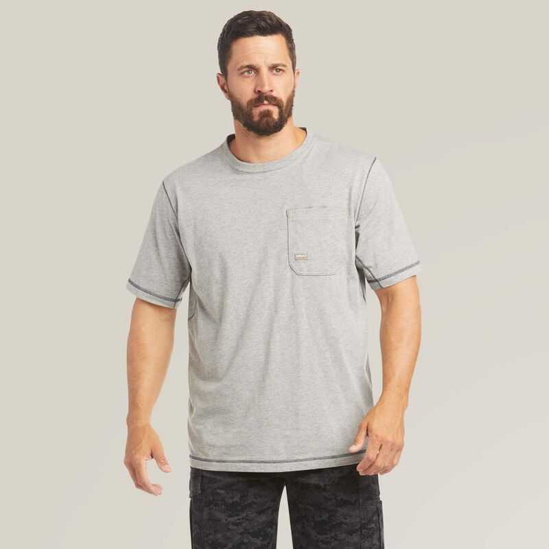 Ariat Rebar Workman Logo T-Shirt Grey | 562XZDONK