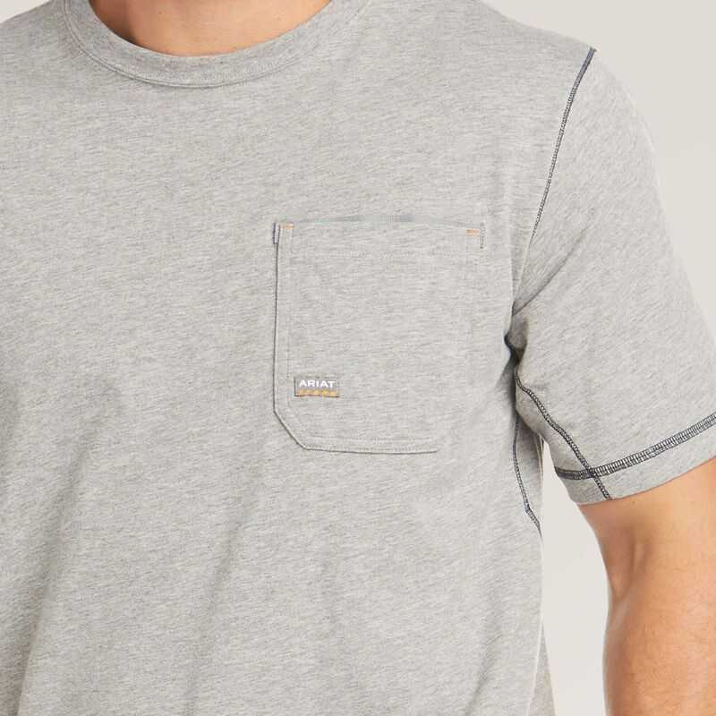 Ariat Rebar Workman Logo T-Shirt Grey | 562XZDONK