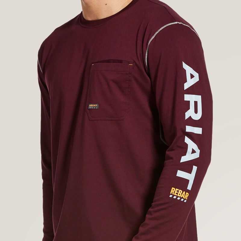 Ariat Rebar Workman Logo T-Shirt Malbec | 401OXHURZ