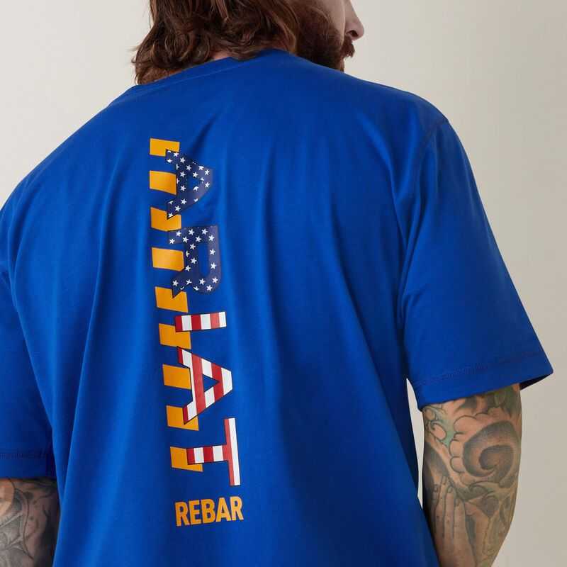 Ariat Rebar Workman Logo T-Shirt Royal Blue | 342LPSYOI