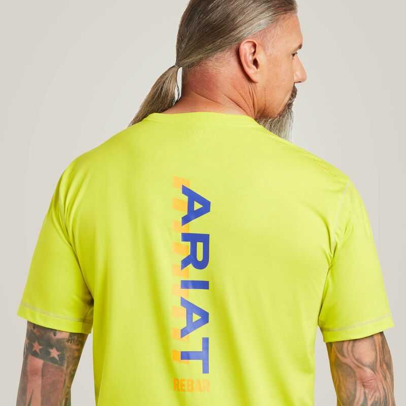 Ariat Rebar Workman Logo T-Shirt Sulphur Spring | 069LYVNAF