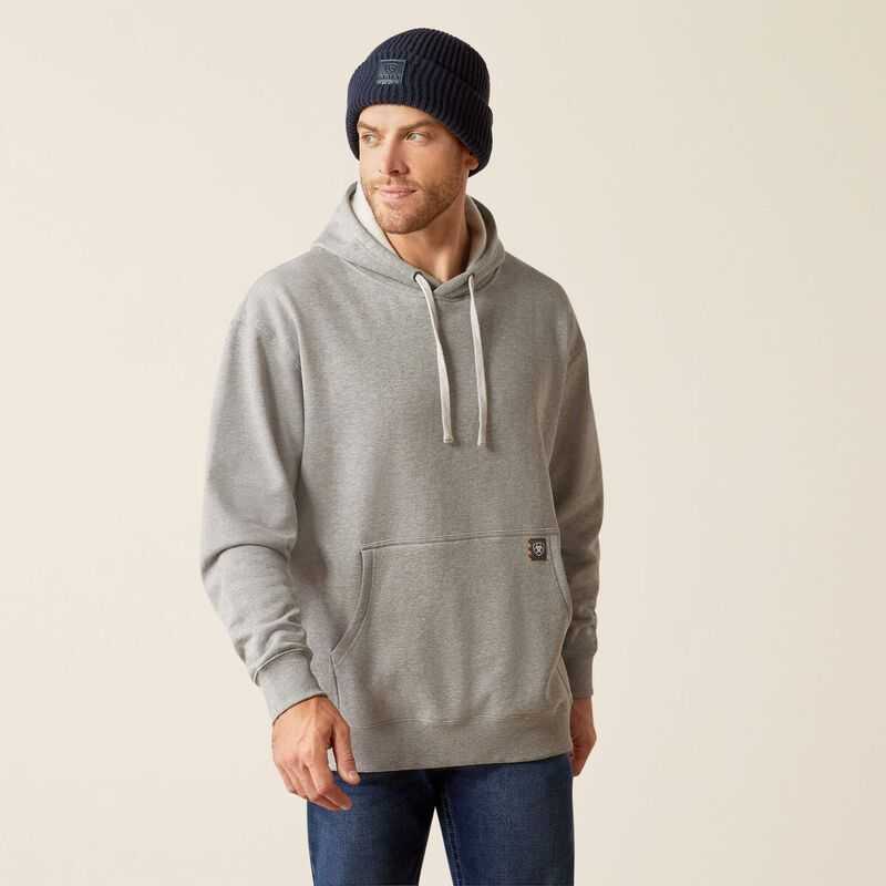 Ariat Rebar Workman Moto Eagle Hoodie Grey | 530ZLXCNA