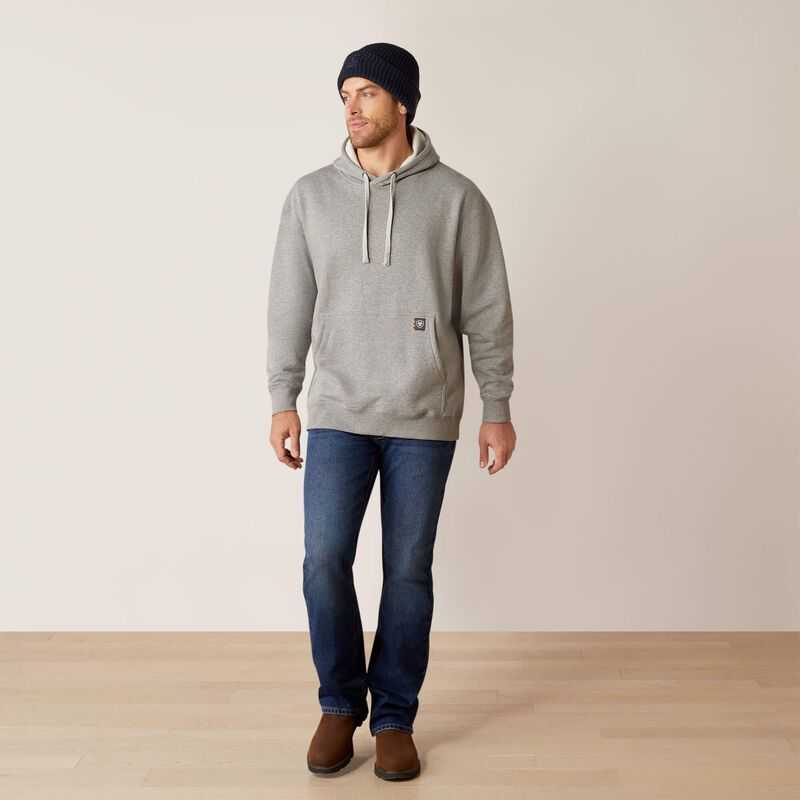 Ariat Rebar Workman Moto Eagle Hoodie Grey | 530ZLXCNA