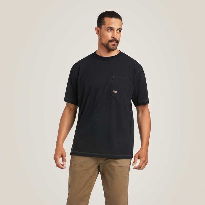 Ariat Rebar Workman Reflective Flag T-Shirt Black | 069KSFAXZ