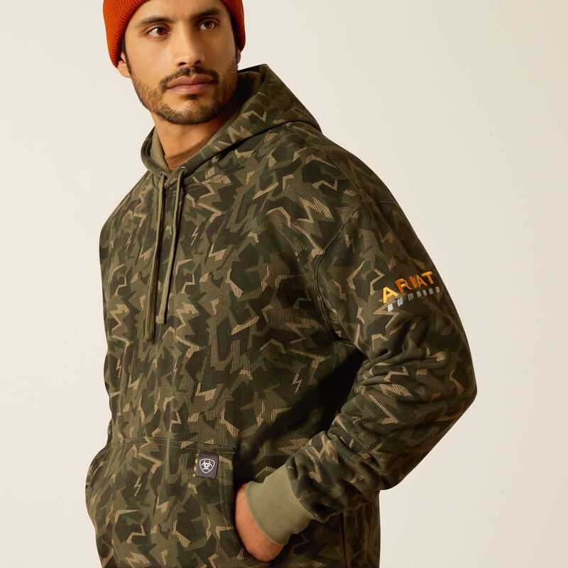 Ariat Rebar Workman Shard Hoodie Deep Camo | 952JPEHDX