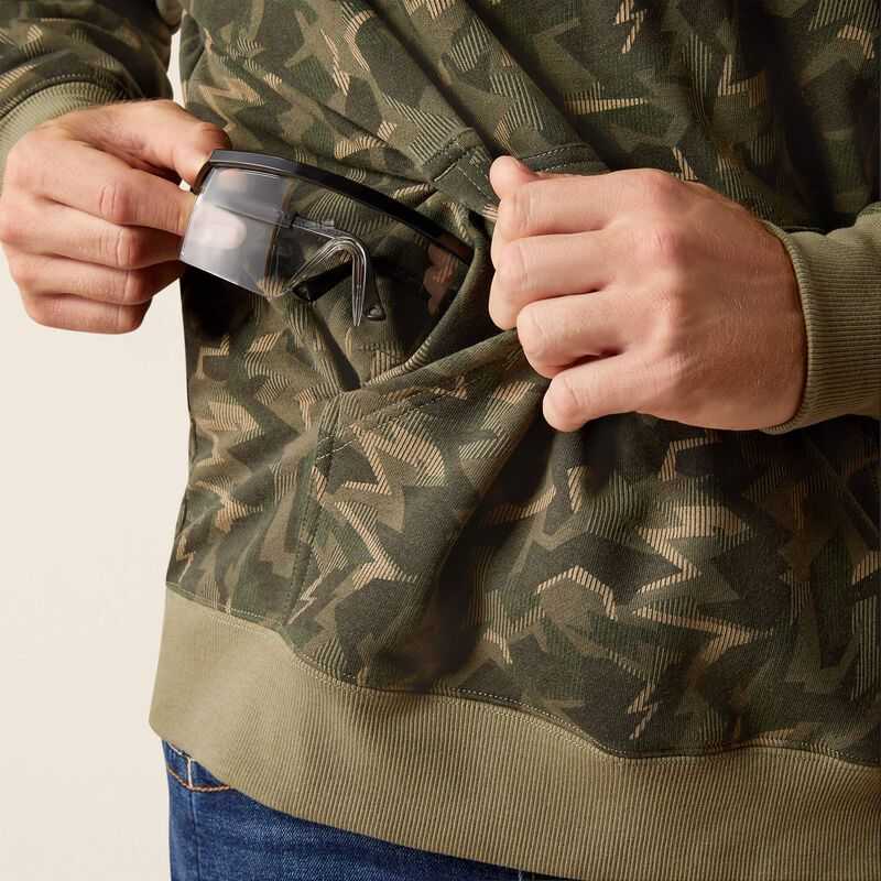 Ariat Rebar Workman Shard Hoodie Deep Camo | 952JPEHDX