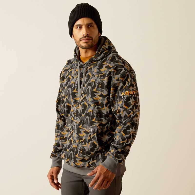 Ariat Rebar Workman Shard Hoodie Grey Camo | 316UTWXGE